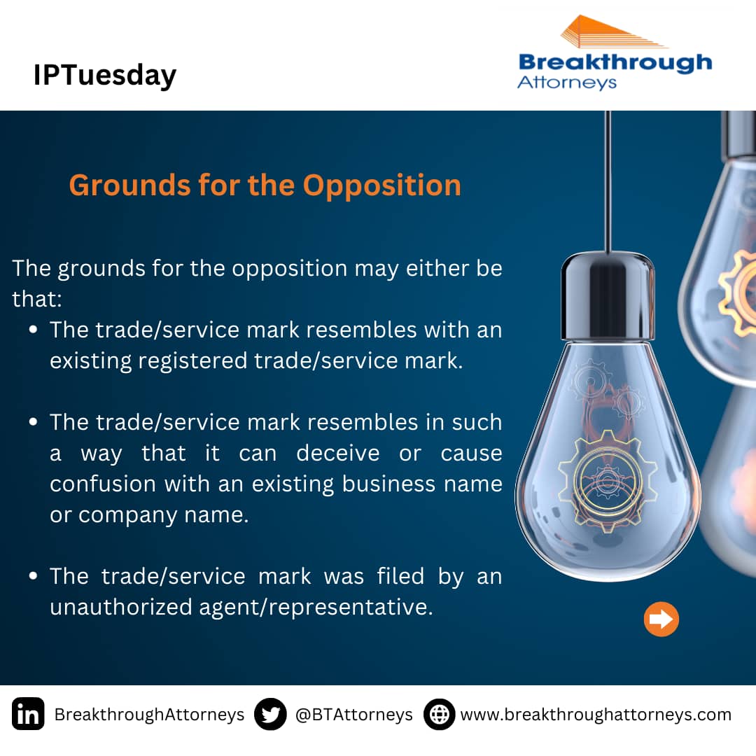BTAttorneys's tweet image. Our IPTuesday tips for today highlight on the opposition to the registration of trade or service marks in Tanzania. 

#IPTuesday #trademarks #servicemarks