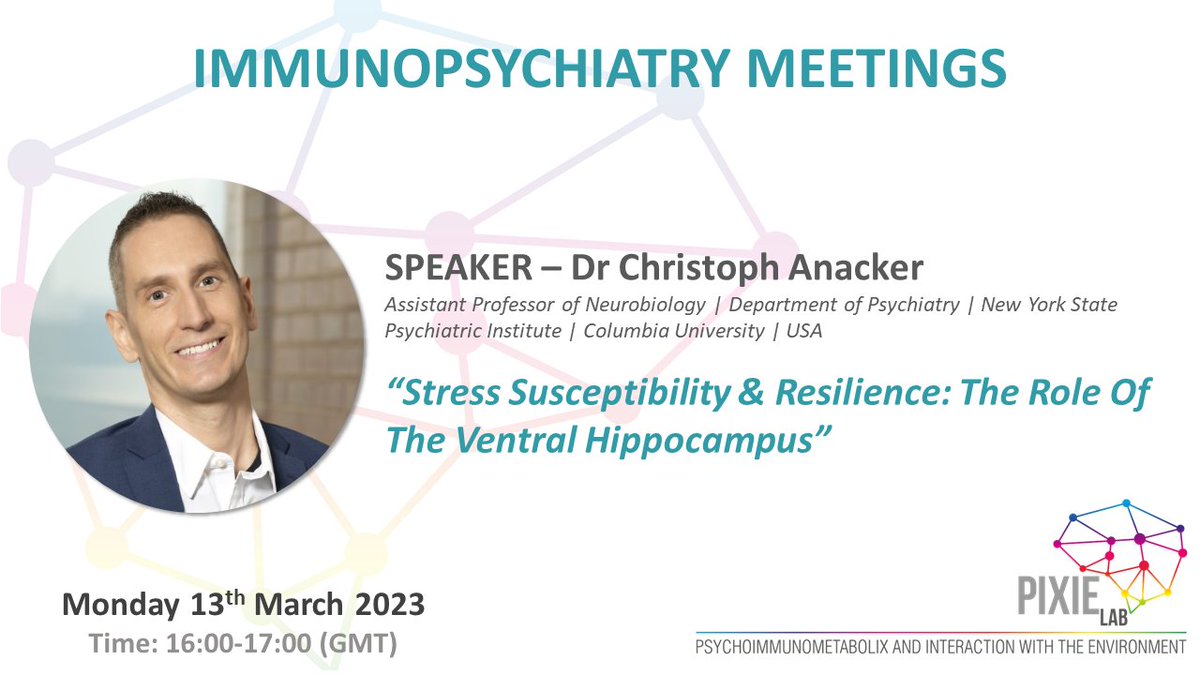 PIXIE Lab (@pixielabkcl) on Twitter photo Next Monday we will hear from <a href="/Der_Scientist/">Christoph Anacker</a> about #stress, #resilience, and #hippocampus 🧠 looking forward to seeing you all there! (link on the day) Next Monday we will hear from <a href="/Der_Scientist/">Christoph Anacker</a> about #stress, #resilience, and #hippocampus 🧠 looking forward to seeing you all there! (link on the day)