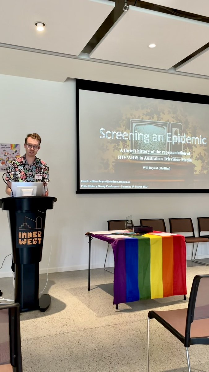 willjb_29's tweet photo. Felt very honoured to present my paper ‘Screening an Epidemic: a History of the representation of HIV/AIDS in Australian Television Media’ at Pride History Group’s @PrideHistory inaugural conference to such an inspiring group of people. @IWCouncil 🌈📺📄 https://t.co/NVDSfriWCL