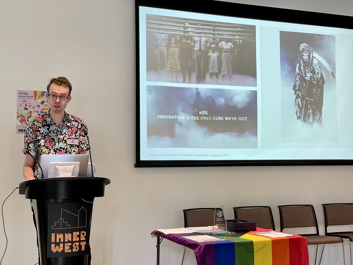 willjb_29's tweet photo. Felt very honoured to present my paper ‘Screening an Epidemic: a History of the representation of HIV/AIDS in Australian Television Media’ at Pride History Group’s @PrideHistory inaugural conference to such an inspiring group of people. @IWCouncil 🌈📺📄 https://t.co/NVDSfriWCL