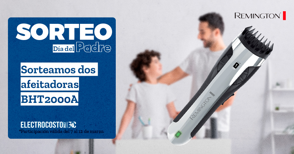#SORTEO Día del Padre 🤠🏅
Participa y entra en el sorteo de una de estas dos afeitadoras BHT2000A de #REMINGTON. Sólo tienes que ⬇️
✔️Seguirnos en nuestra cuenta <a href="/Electrocosto/">Electrocosto</a> 
💕 Dar me gusta a esta publicación
🔀 Rt a esta publicación

*Sorteo válido del 7 al 12 de marzo*