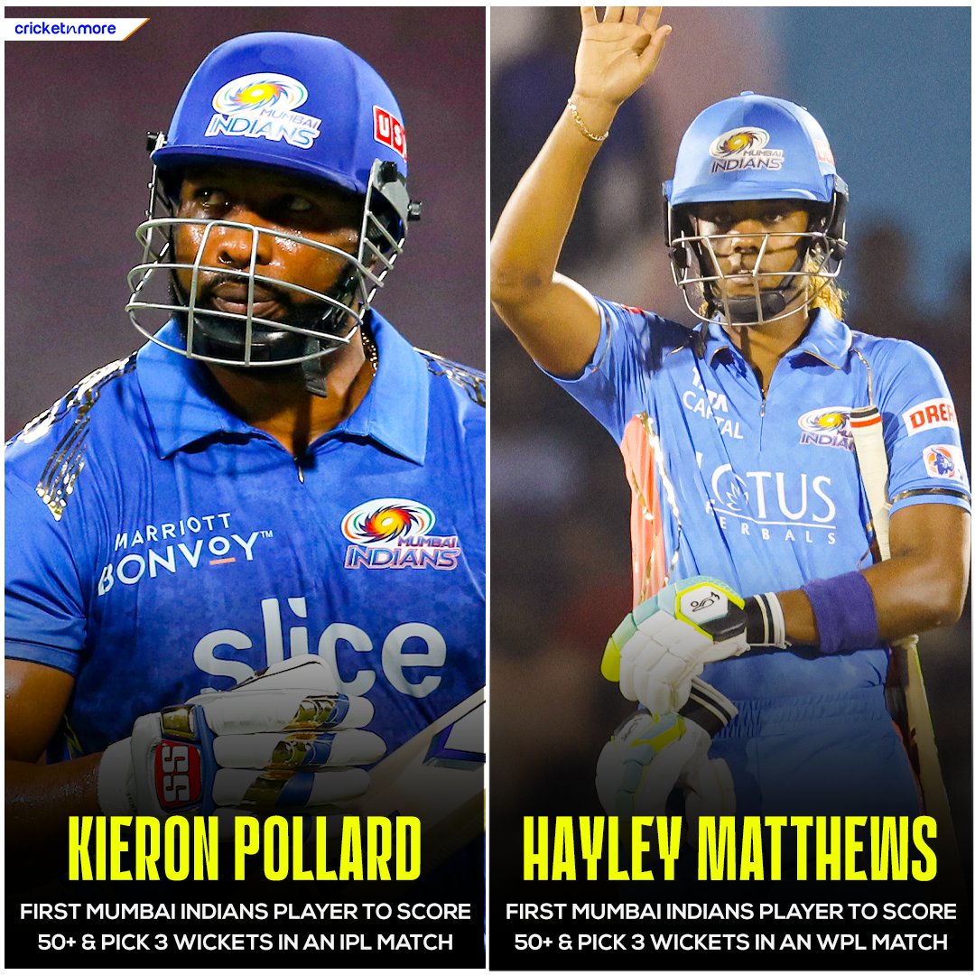 Caribbean Allrounders 🤝 Mumbai Indians 

#CricketTwitter #IPL2023 #MumbaiIndians #WPL #MIvRCB  #HayleyMatthews #KieronPollard