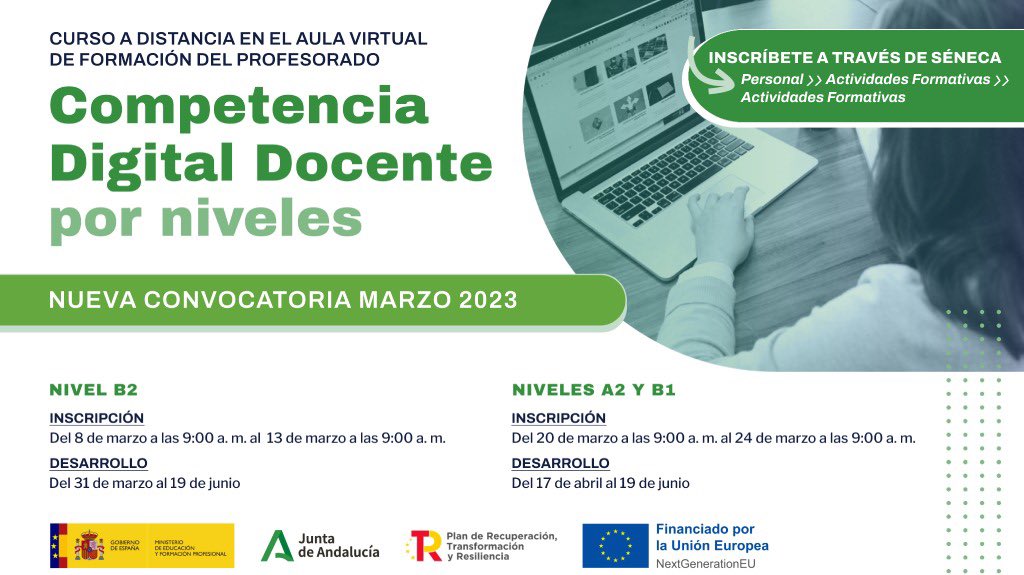 cepbaza's tweet photo. 🧑‍💻Desarrolla tu #CompetenciaDigitalDocente
➡️ Cursos por niveles en #AVFP 
📝Inscripción del 8 al 13/3 hasta las 9 am para el 🅱️2⃣ en🔗 https://t.co/STvQHWBbw3
📝Inscripción del 20 al 24/3 hasta las 9 am para el
🅱️1⃣ en🔗 https://t.co/HefDqYXgSp
🅰️2⃣ en🔗 https://t.co/I7HBq1Yar8 https://t.co/F0Tv1GQuzv