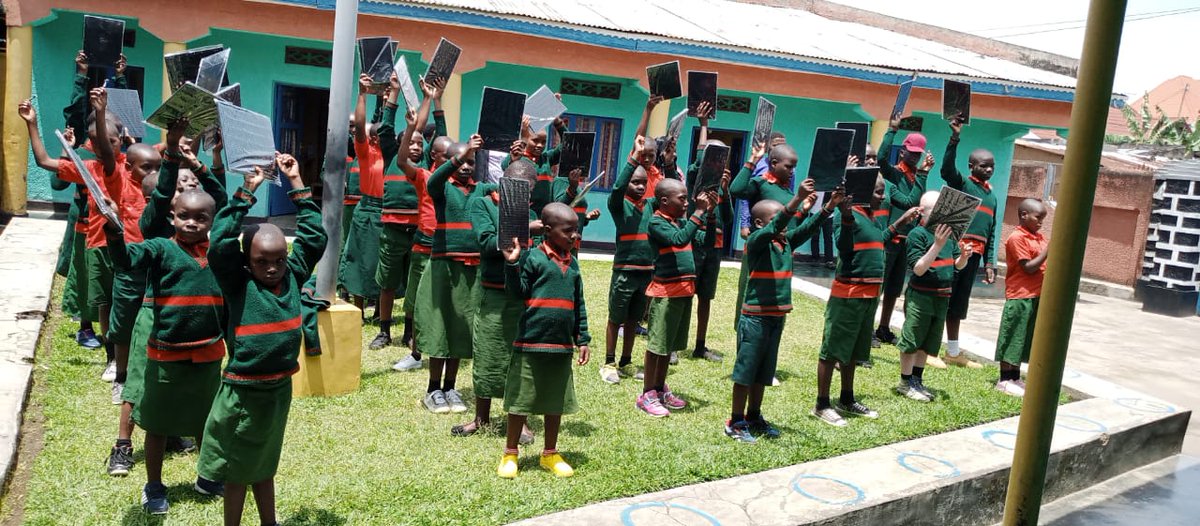 RUBRwanda's tweet photo. With the support of #Danish Association of the Blind through DPOD, Today  @RUBRwanda  has donated 63 slates and stylus to  learners with visual impairment in G.S HVP @RwamaganaDistr  and 32 to learners of Blessing School for the Visually Impaired. https://t.co/HllpP3dTJL