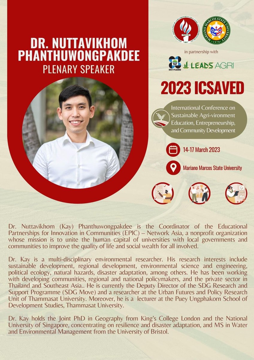 Speaking at the 2030 International Conference on Sustainable Agri-vironment Education, Entrepreneurship, and Community Development #ICSAVED hosted by #MarianoMarcosStateUniversity in the #Philippines