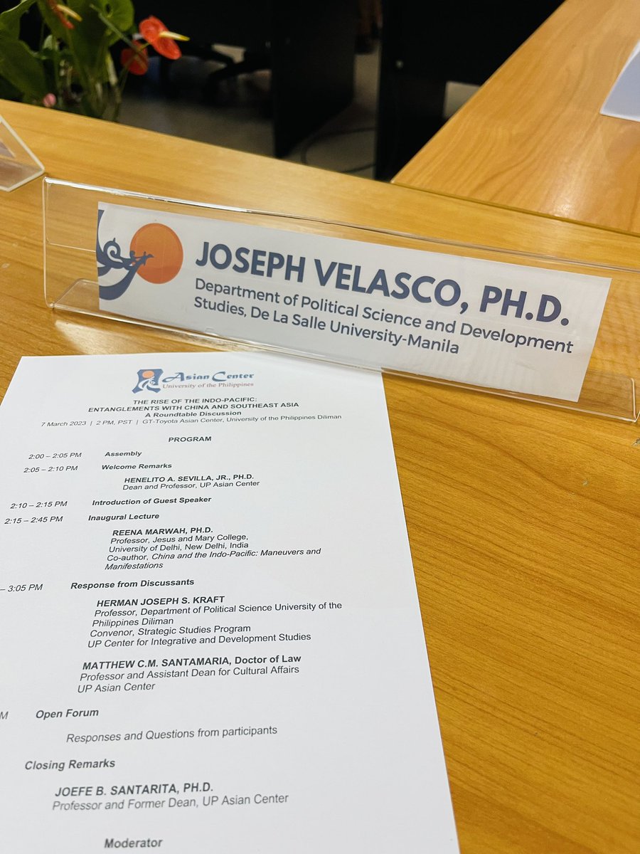 sephnition's tweet photo. Glad to participate in the roundtable discussion hosted by the Asian Center. The Rise of the Indo-Pacific: Entanglements with China and Southeast Asia. https://t.co/CCOf53GNoH
