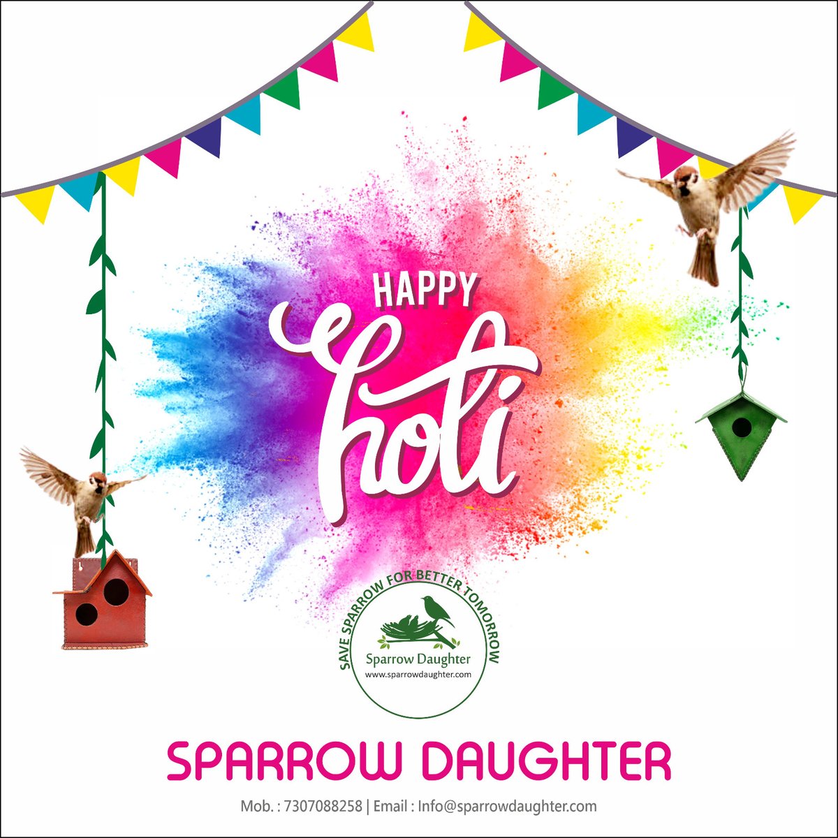'Happy Holi to all our customers and partners! May this festival of colors bring a new energy and enthusiasm to your lives.  #HappyHoli #FestivalOfColors #SpreadJoyAndHappiness #CelebrationTime'