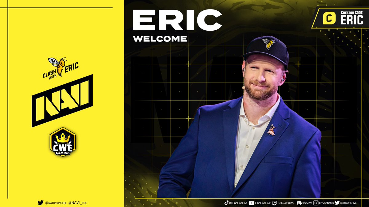 We are excited to have <a href="/EricOneHive/">EricOneHive</a> as our official broadcaster for our upcoming tournaments this year.
Tune in to see some amazing league action!

Make sure to drop a follow, if you haven´t already: 
💛twitch.tv/eric_onehive
💙youtube.com/@EricOneHive

#navination