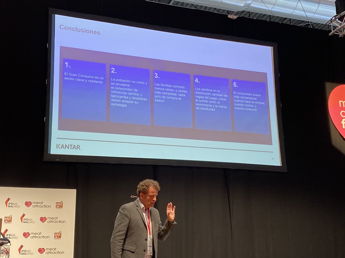 Mercasa_mercas's tweet photo. 🥩 En #DistriMeat sobre la distribución de #carne en España, Pere Vives de @Kantar_ES analiza la evolución del #consumo
✅ Crece las marcas de distribución
✅ Se reducen las decisiones de compra
✅ Aumenta la importancia de valor añadido de las marcas
#meatattraction2023 https://t.co/Wsc16hVWEf