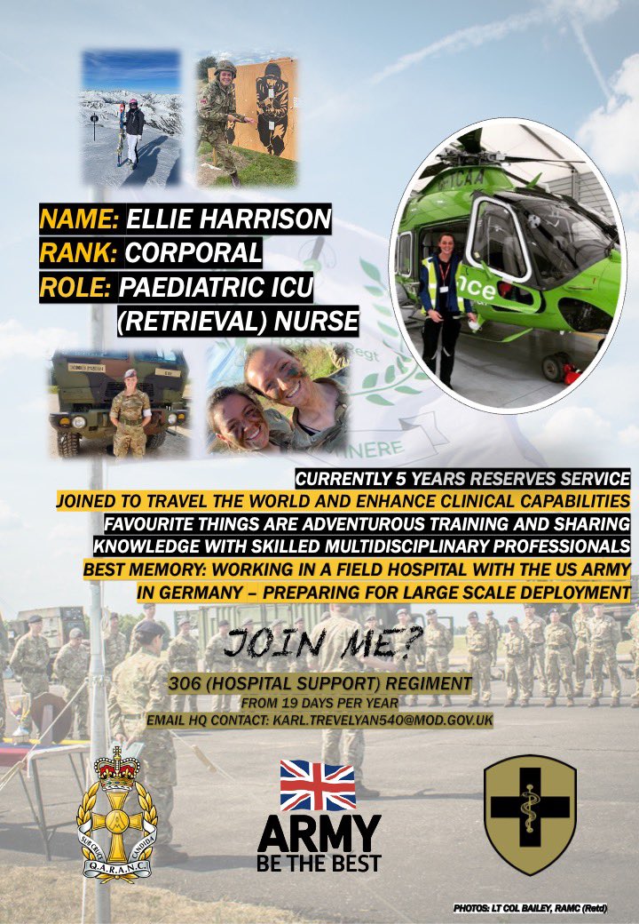 On #InternationalWomensDay we share Cpl Ellie Harrison: a Registered Children’s Nurse who works with @Embrace_SCH - the highly specialist retrieval & transport service for critically ill infants and children. Read more below about why she enjoys serving in the Army Reserves ⬇️