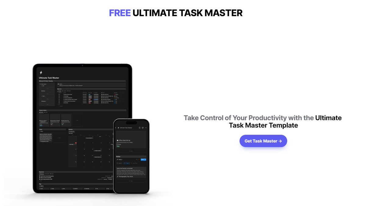 mr_notiontmpl's tweet image. I've created a FREE Ultimate Task Master on Notion to give you an insight on how we stand on minimalism & functionality:
mrnotiontemplates.com/task-master
#Notion #freenotiontemplate #Productivity @NotionHQ