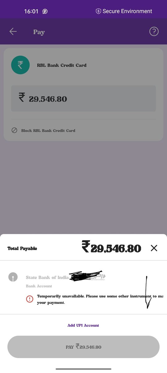 INDIANCREATOR5's tweet photo. @TheOfficialSBI I want to pay my credit card bill and our great SBI servers are down. Totally frustrated with the services of SBI. #SBI @RBI https://t.co/e5uHbEfa4U