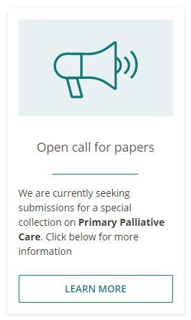Palliative Medicine (@palliativemedj) on Twitter photo We are delighted to announce that our call for papers for a new special issue on Primary Palliative Care is just launched, guest edited by <a href="/scottamurrayed/">scott murray</a> and <a href="/taniaxpastrana/">Tania Pastrana</a>. You can see full details on our website: journals.sagepub.com/home/pmj #hpm #hapc #pc #palliativecare We are delighted to announce that our call for papers for a new special issue on Primary Palliative Care is just launched, guest edited by <a href="/scottamurrayed/">scott murray</a> and <a href="/taniaxpastrana/">Tania Pastrana</a>. You can see full details on our website: journals.sagepub.com/home/pmj #hpm #hapc #pc #palliativecare