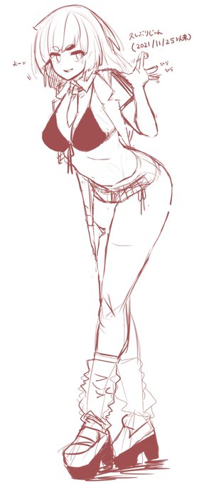 最後に描いたの21年11月で自分でも衝撃だったアイサちゃん 