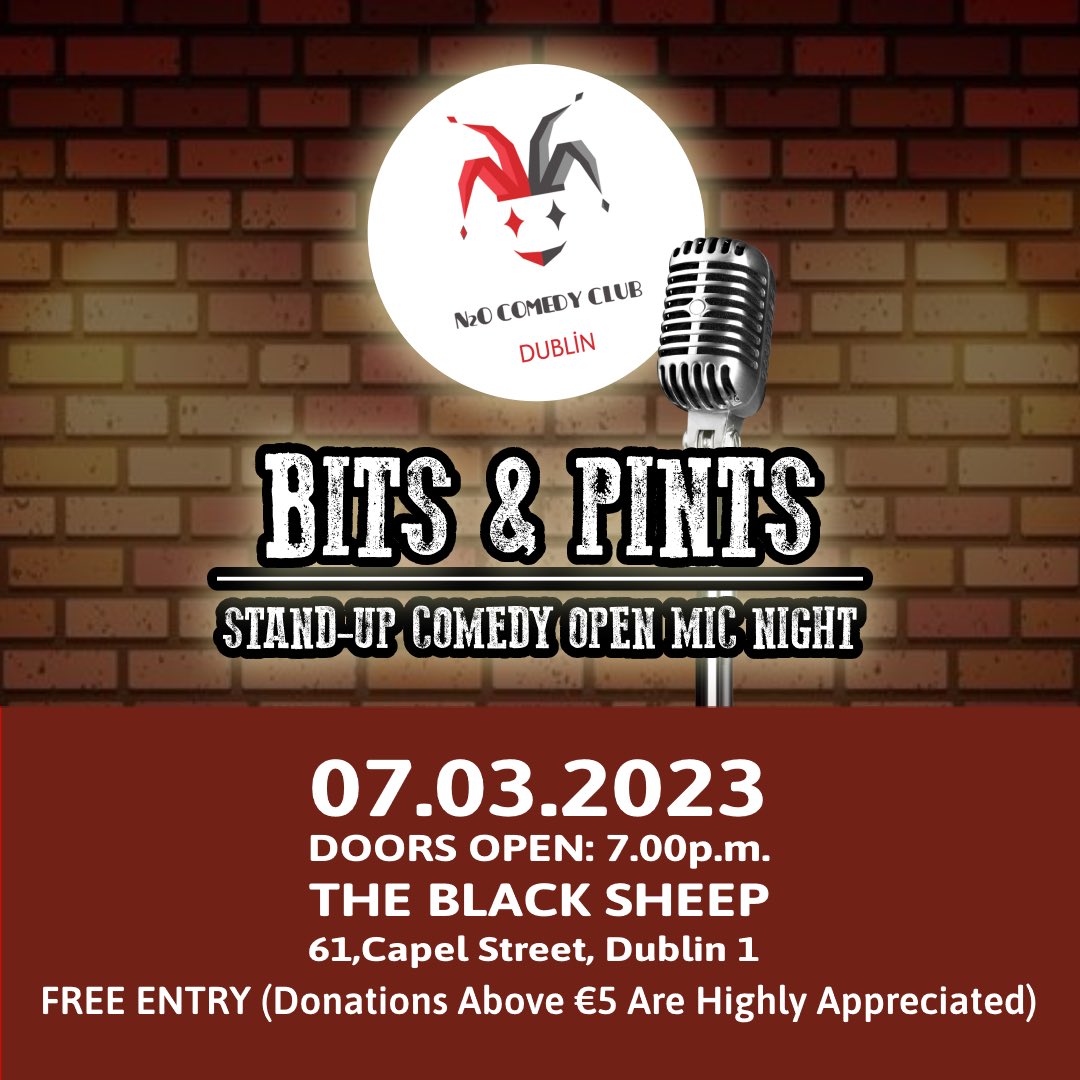 n2odublin's tweet photo. Tonight (07.03) at @blacksheepdub
Doors at 7pm
#irishcomedy #Dublin #DublinCity #dublinireland #expatsinireland https://t.co/dLjMOKWa1Y