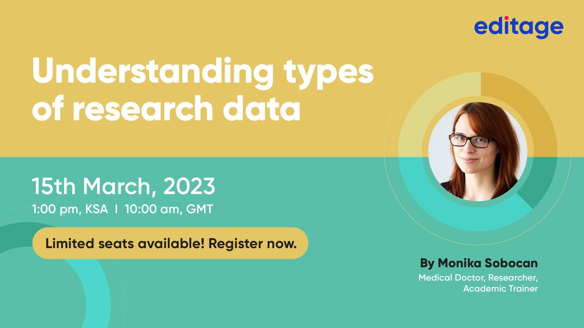 Editage's tweet photo. Don't miss the chance to join us for a webinar with @monikasobocan where we'll dive into different types of data used in research & how to choose the right statistical tests for each data type.
Register now! https://t.co/otehhcROgg
#StatsWithEditage #AcademicTwitter #Stats https://t.co/zYyMJky6YB