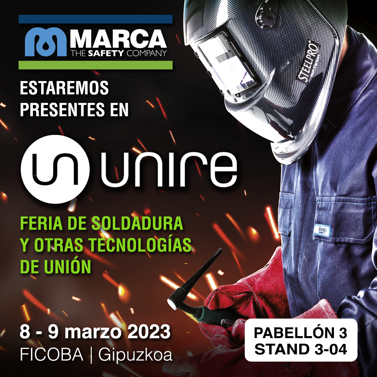 Marca_PL's tweet photo. Estaremos en #UNIRE Feria de soldadura y otras tecnologías de unión.

Le esperamos los días 8 y 9 de marzo en el Stand. 3-04. 
📌FICOBA Recinto ferial de Gipuzkoa Avda. de Iparralde, 43 20302 Irún

#MarcaPL #Protección #VestuarioLaboral #CalzadoDeSeguridad #Soldadura #IGNIX #Epis https://t.co/Yg4EdH4Ebs