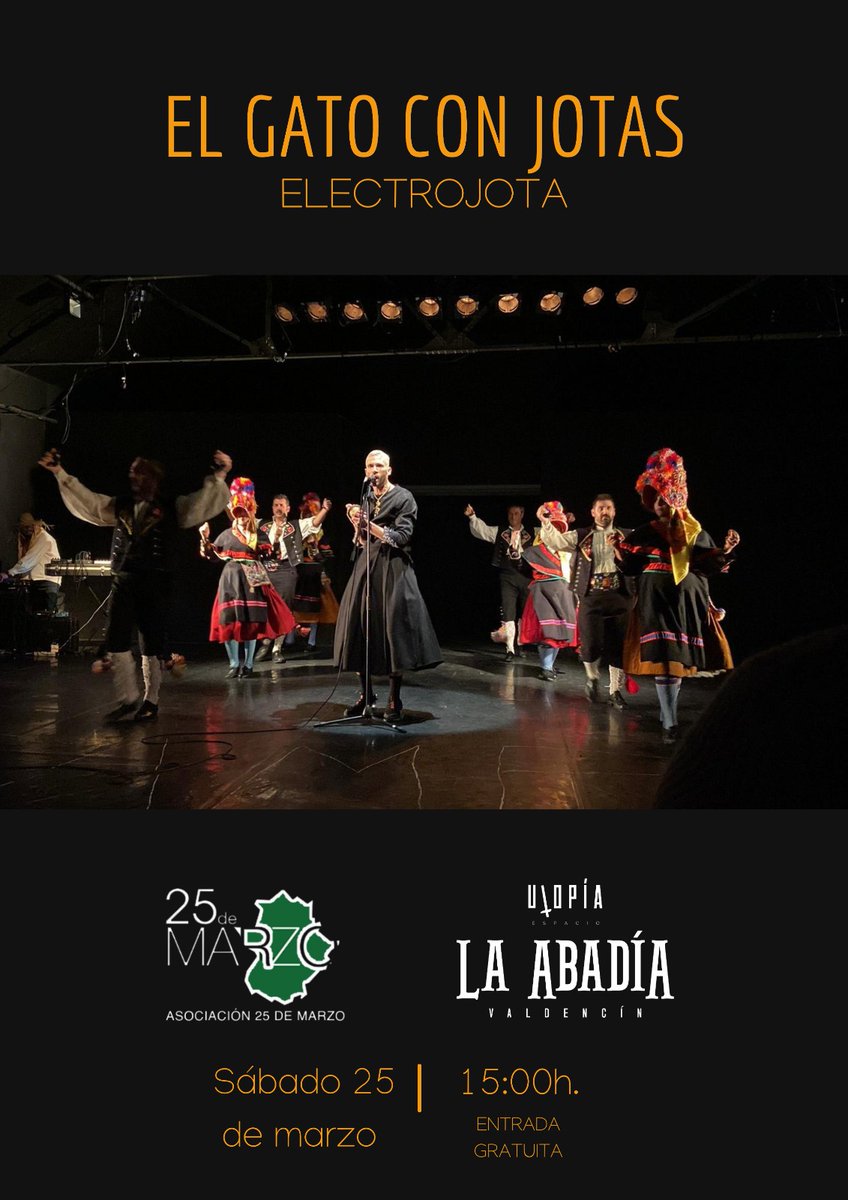 ‼️ Durante los actos lúdicos-reivindicativos del #25deMarzo en #Valdencín, tendremos una comida popular la cual estará amenizada por <a href="/gatoconjotas/">El Gato con Jotas</a>, el grupo extremeño de electrojotas que está revolucionando el folclore.

🟩⬜️⬛️ Este 25 de Marzo, todos y todas a Valdencín!