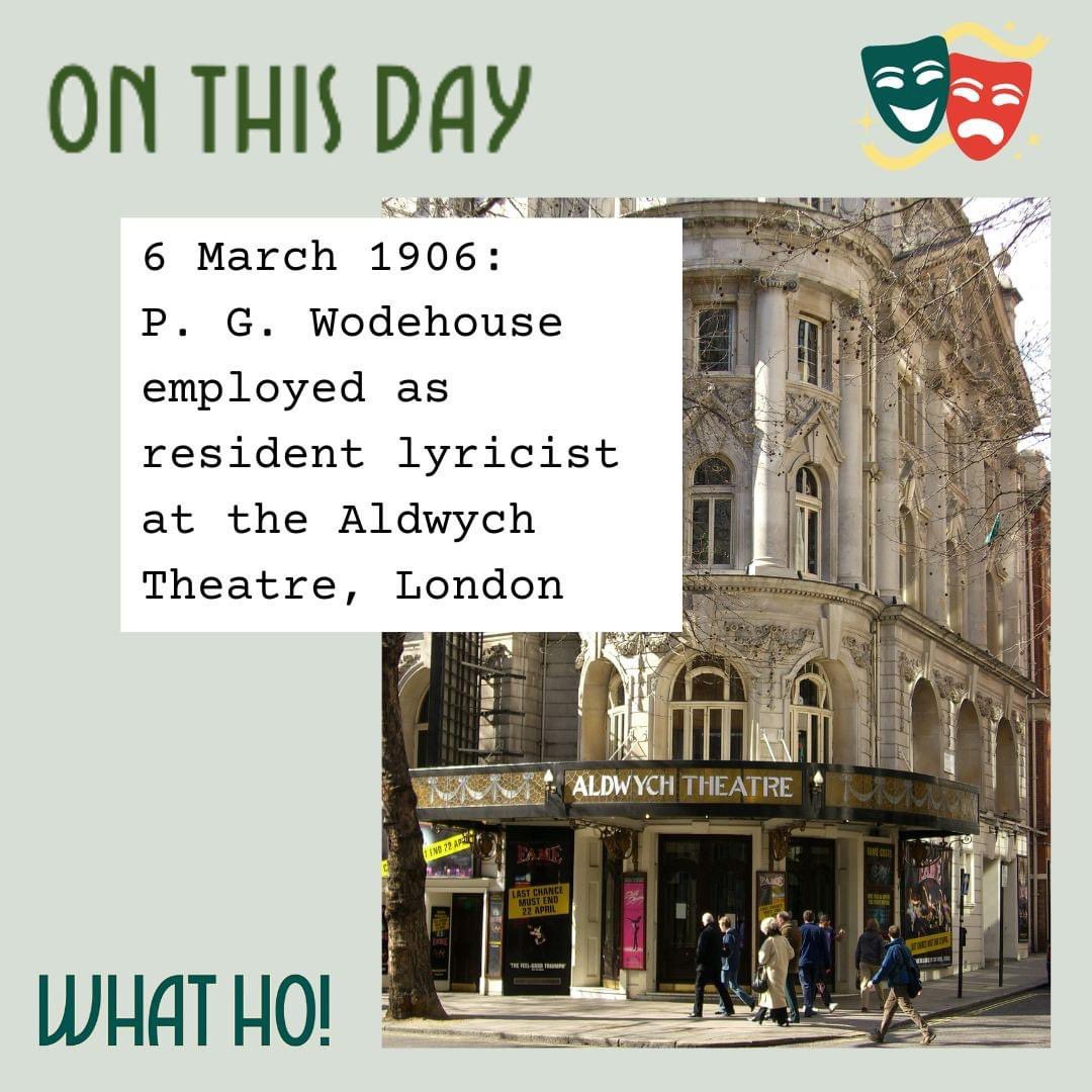 #OnThisDay in 1906, P. G. Wodehouse was employed as resident lyricist at London’s Aldwych Theatre, shortly after the theatre’s opening in 1905. The theatre remains open to this day, currently showing “Tina the Musical”.
.
#London #LondonTheatre #PGWodehouse #Theatre #Wodehouse