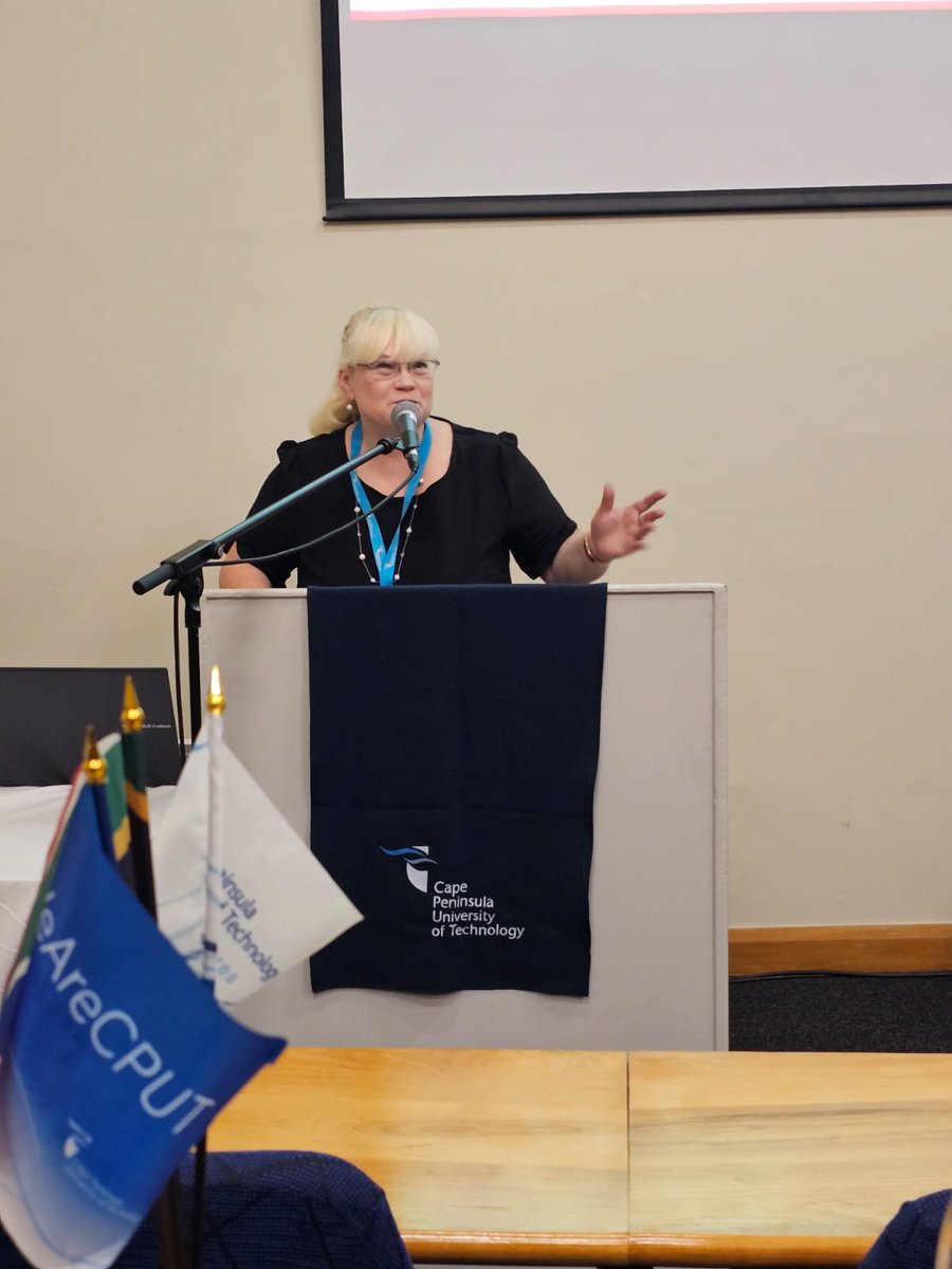 CPUT's tweet image. Dr Victoria Pechkovskaya from Lomonosov Moscow State University showcases ICT innovations from Russia at her university on the 2nd day of the FBMS Hybrid International Week held at Cape Town Hotel School. #WeAreCPUT #FBMShybrid #GlobalPartners.