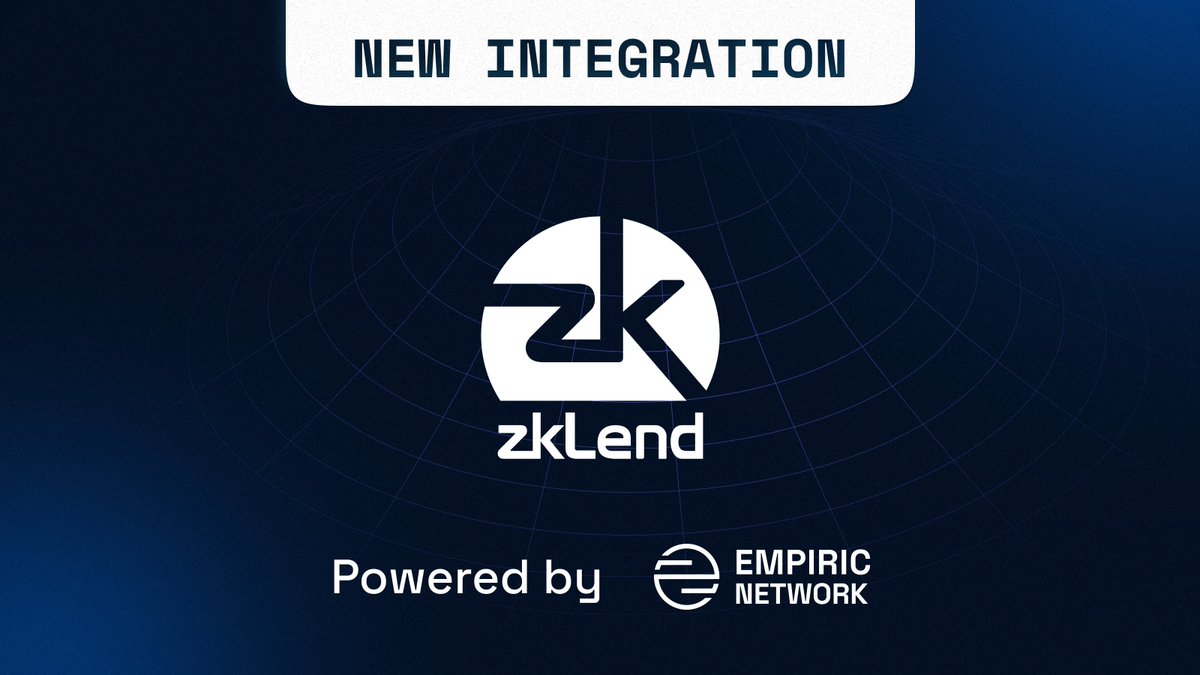 1/ zkLend is a money-market protocol built on Starknet, combining zk-rollup scalability, superior transaction speed, and cost-savings with Ethereum’s security.

We’re pleased to announce <a href="/zkLend/">zkLend</a> is powered by <a href="/EmpiricNetwork/">Pragma (prev Empiric Network)</a>  🪐

Learn more about our integration below 🧵