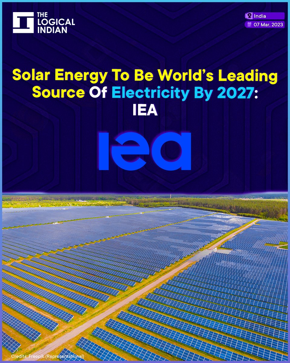 LogicalIndians's tweet image. The International Energy Agency (IEA) reports that solar PV will surpass coal-in-installed power capacity by 2027, becoming the largest renewable energy source in the world.

#solarenergy  #mainsource  #electricity  #sustainablepower