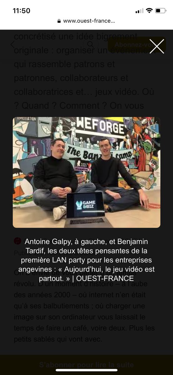 [GAME &amp; BIZ] [Please RT] J'organise la premiere LAN Party / conference / networking dédiée aux dirigeants d'entreprise et collaborateurs : 1er juin : 16h-00h : Centre des congres #Angers : infos :
linkedin.com/posts/benjamin…