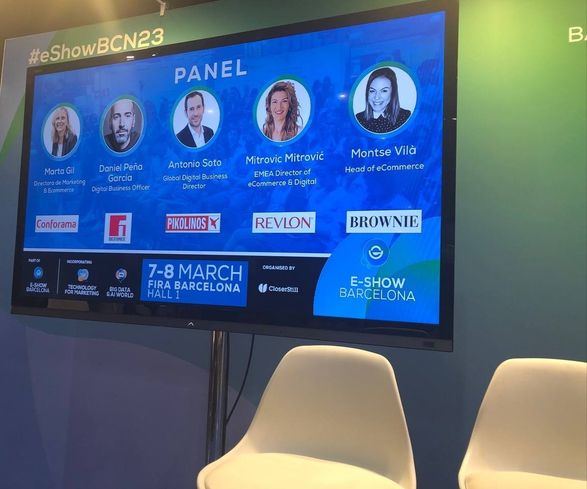 eshowesp's tweet photo. Tenemos una mesa redonda muy interesante de la mano de #MartaGil de @Conforama_ES, @danielpena, #MilicaMitrovic, @montsevila7, @asotonadal sobre #TendenciasDigitales @eShowBCN23 https://t.co/ZyxrXbPGWO