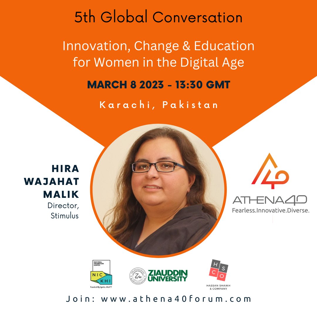 Athena40 (@athena_40) on Twitter photo <a href="/hirawmalik/">Hira Wajahat Malik</a> is a Pakistan-based social entrepreneur passionate about sustainability, clean-tech & innovation. #Athena40GlobalConversation #EmbraceEquity #IWD2023 #Karachi <a href="/Oechess/">Owais Hassan Shaikh</a> Attiya Mahmood <a href="/Ziana_s/">ziana sakhia</a> <a href="/shamimrajani/">Shamim Rajani</a> Sayed Sana Shah <a href="/NIC_Karachi/">National Incubation Center, Karachi</a> <a href="/Zuedu/">Ziauddin University</a> <a href="/smuazshah/">Syed Muaz Shah, Esq.</a> <a href="/AmberRShamsi/">Amber Rahim Shamsi</a> <a href="/hirawmalik/">Hira Wajahat Malik</a> is a Pakistan-based social entrepreneur passionate about sustainability, clean-tech & innovation. #Athena40GlobalConversation #EmbraceEquity #IWD2023 #Karachi <a href="/Oechess/">Owais Hassan Shaikh</a> Attiya Mahmood <a href="/Ziana_s/">ziana sakhia</a> <a href="/shamimrajani/">Shamim Rajani</a> Sayed Sana Shah <a href="/NIC_Karachi/">National Incubation Center, Karachi</a> <a href="/Zuedu/">Ziauddin University</a> <a href="/smuazshah/">Syed Muaz Shah, Esq.</a> <a href="/AmberRShamsi/">Amber Rahim Shamsi</a>