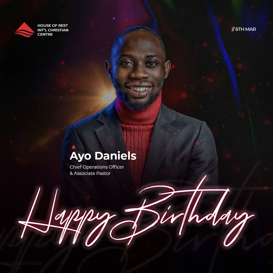 HoRestChurchng's tweet photo. Happy birthday to Pst Ayomide Daniels, @theayo_daniels - our @horestchurchng 's chief Operations Officer
Thank you for giving yourself to the Lord and for your unwavering support &amp; commitment
It's your year of decuple harvest and you experience harvest all round and at all levels https://t.co/41fNyRV4SX
