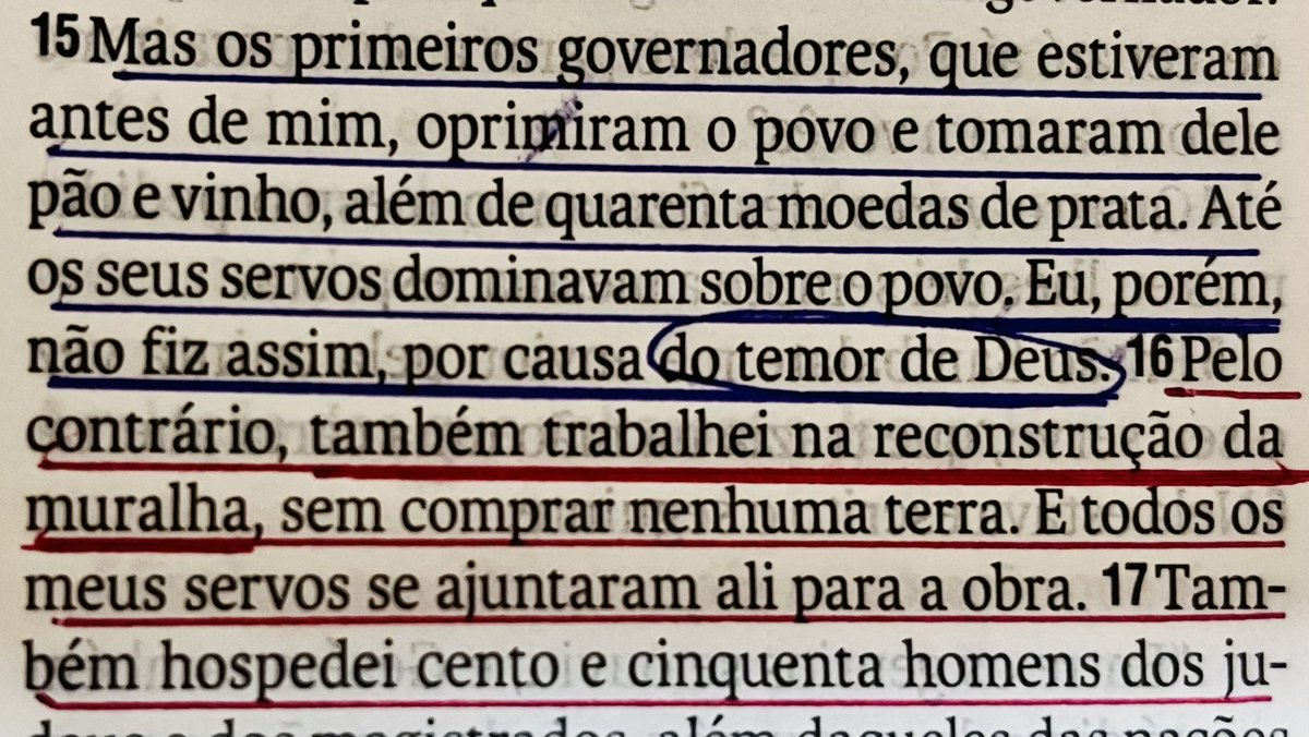 benettifelipe's tweet photo. Ainda que todos façam e esteja dentro da legalidade, não preciso fazer.

Neemias poderia ter cobrado os impostos do povo, mas não o fez por temor ao Senhor!

O que tenho feito, ou deixado de fazer por temor a Deus?

Neemias 5
#rpsp #primeiroDeus https://t.co/WEGParvoLZ