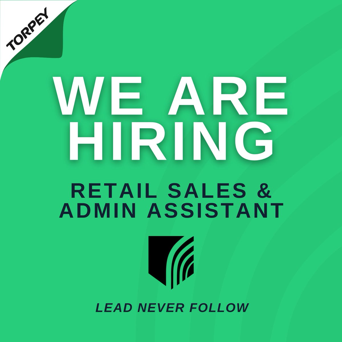 💼 WE ARE HIRING 💼

We’re #hiring for a Retail Sales &amp; Admin Assistant here at TORPEY. If you’ve a drive for success &amp; a passion for #Sports, then we would love to hear from you!

Check out the link below for full job spec &amp; application details
torpey.ie/retail-admin/

#jobfairy