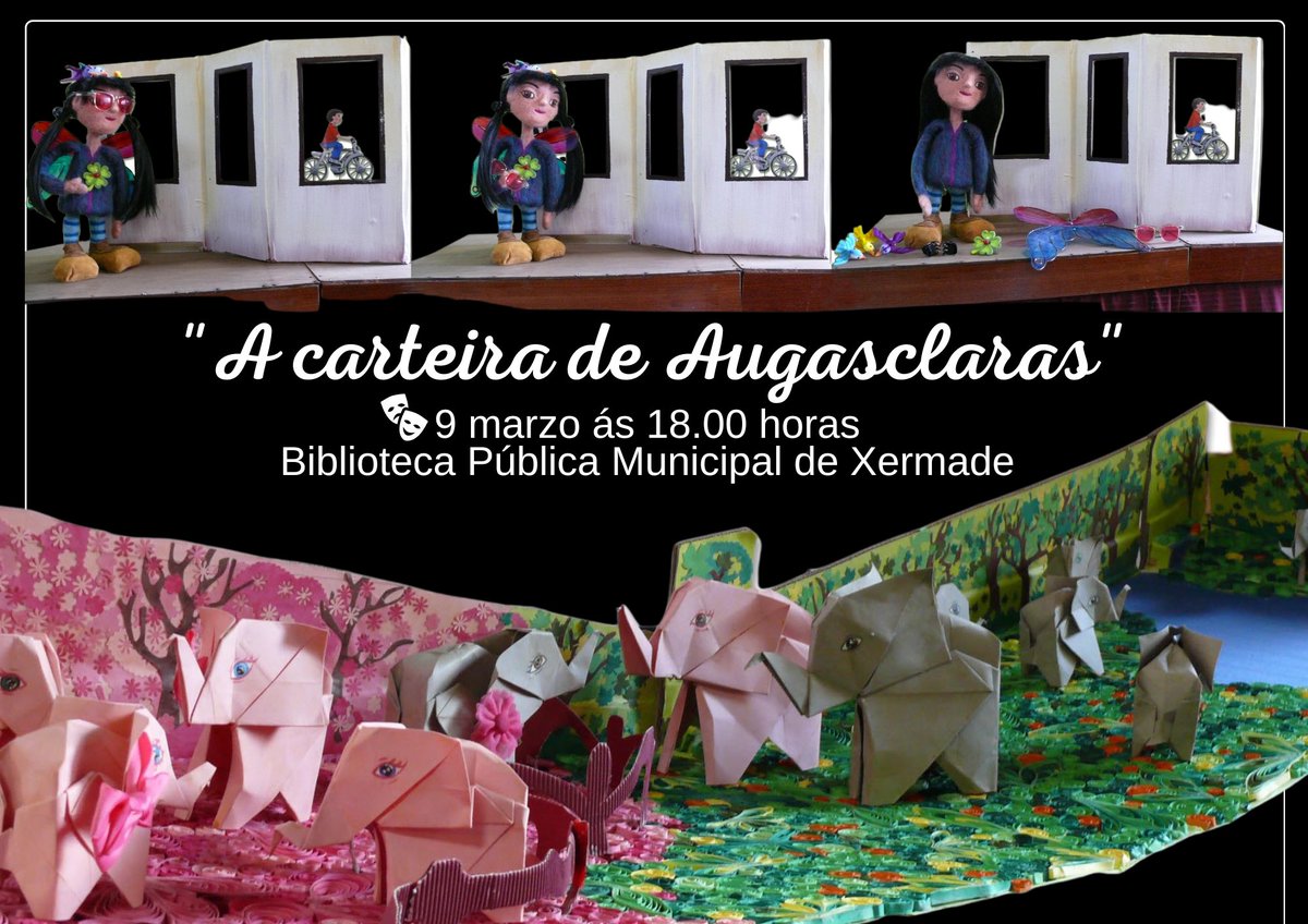 Cachirulooo's tweet image. Amiguiños e amiguiñas! 🎭 Este mércores 8 e xoves 9 de marzo temos función!

“𝐀 𝐜𝐚𝐫𝐭𝐞𝐢𝐫𝐚 𝐝𝐞 𝐀𝐮𝐠𝐚𝐬𝐜𝐥𝐚𝐫𝐚𝐬” chega á Casa da cultura de Vilaboa (hora por confirmar) e á Biblioteca pública municipal de Xermade (09/03 ás 18h.)

#teatro #monicreques #títeres