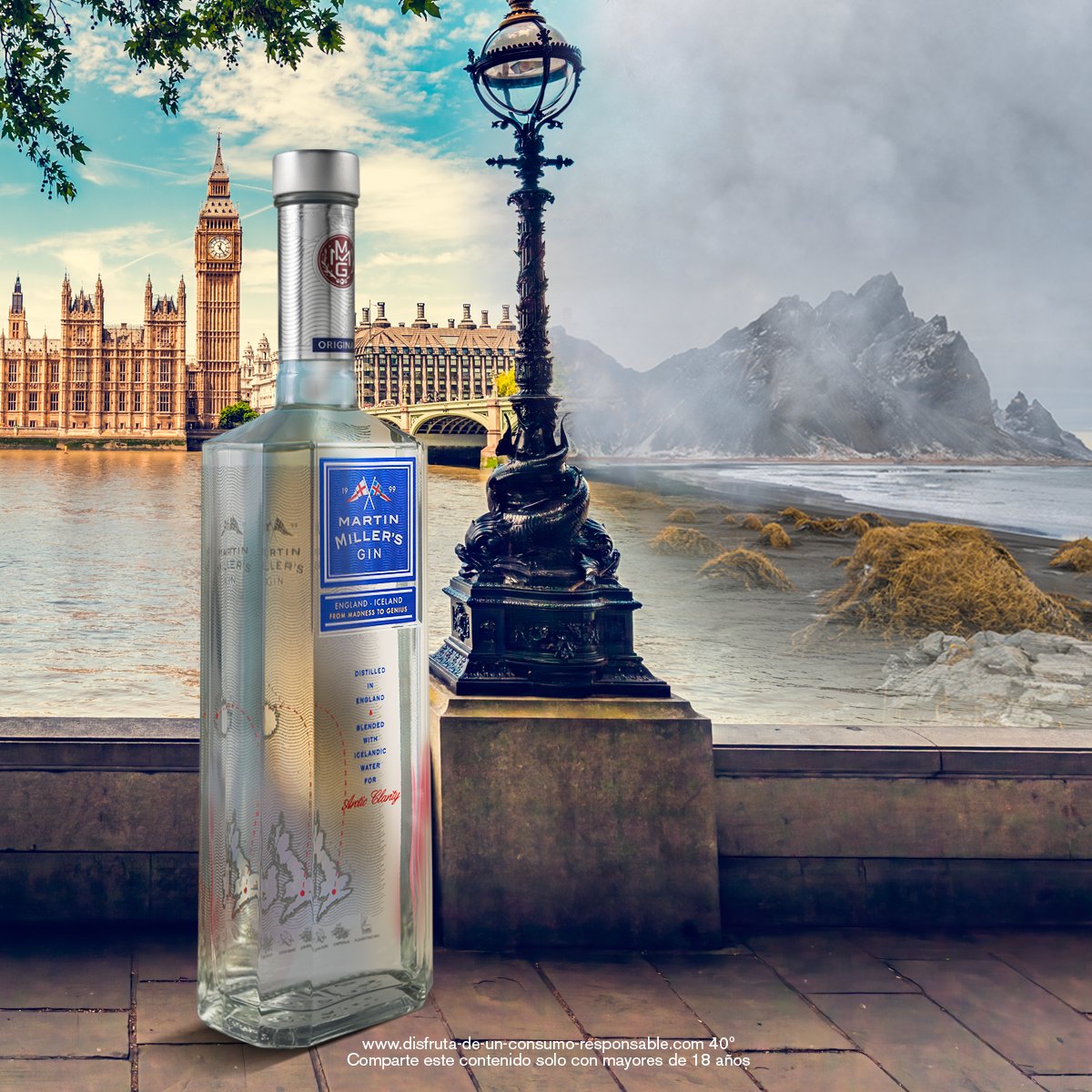 Para ofrecer lo mejor de ambos mundos, Martin Miller's Gin combina la mejor destilación inglesa con el agua más pura de Islandia.

¿Qué más se puede pedir? 🤩