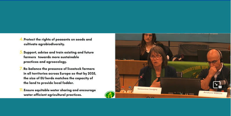 Geneviève Savigny : "Beaucoup de jeunes nous disent que dans les formations agricoles, on leur répète toujours la même chose, et qu'ils et elles ne peuvent pas y apprendre l'agroécologie." #agroecologie #EuropeNeedsMoreFarmers