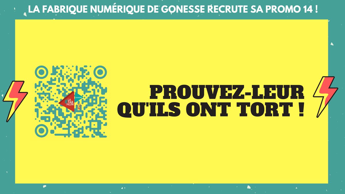 LaFabNum 🕹 (@lafabnum) on Twitter photo Après quelques mois de ⏸️, on reprend du service et pas qu'un peu à la <a href="/VilleDeGonesse/">Ville de Gonesse</a> !
On recrute notre promo 14 et on démarre la semaine prochaine 🚀 !
Alors si tu es :
- jeunes de 16 à 25 ans
- idéalement de Gonesse
- sans diplôme
Pré-inscriptions : bit.ly/inscriptionsP14 Après quelques mois de ⏸️, on reprend du service et pas qu'un peu à la <a href="/VilleDeGonesse/">Ville de Gonesse</a> !
On recrute notre promo 14 et on démarre la semaine prochaine 🚀 !
Alors si tu es :
- jeunes de 16 à 25 ans
- idéalement de Gonesse
- sans diplôme
Pré-inscriptions : bit.ly/inscriptionsP14