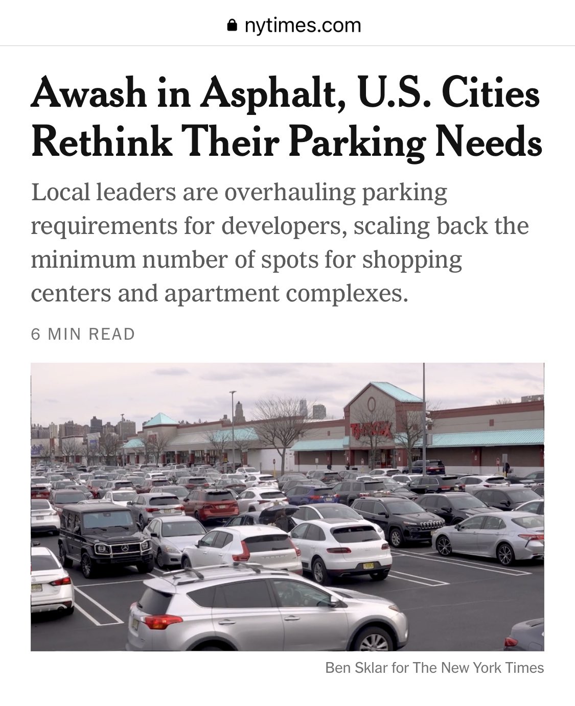 Awash in Asphalt, Cities Rethink Their Parking Needs - The New York Times
