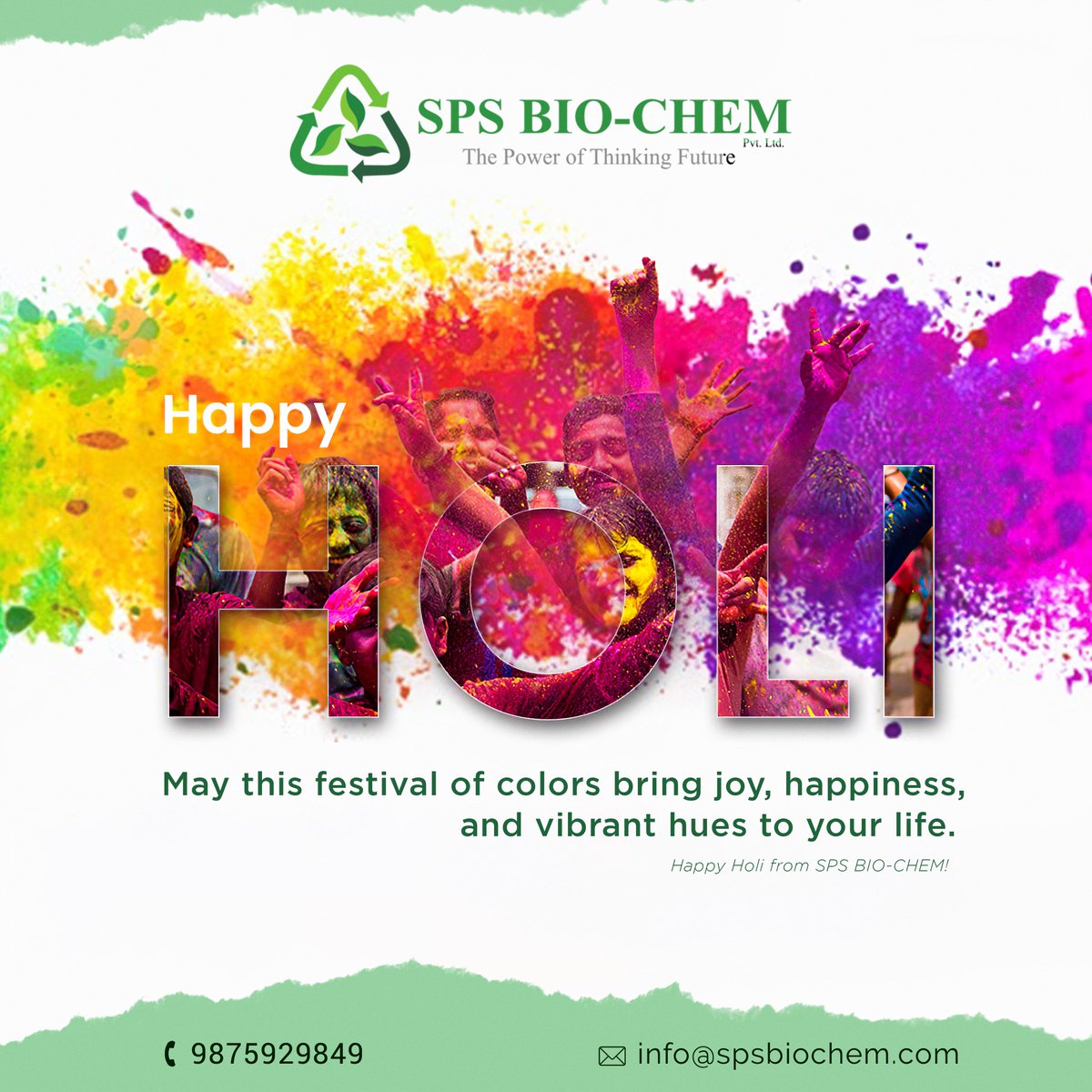 Celebrate with natural colors, conserve water, and keep the festivities safe for all. SPS BIO-CHEM is committed to promoting a greener world and wishes you all a happy and responsible Holi! #happyholi #holi2023 #HolikaDahan2023 #holifestivalofcolours #spsbiochem #rohitsingla