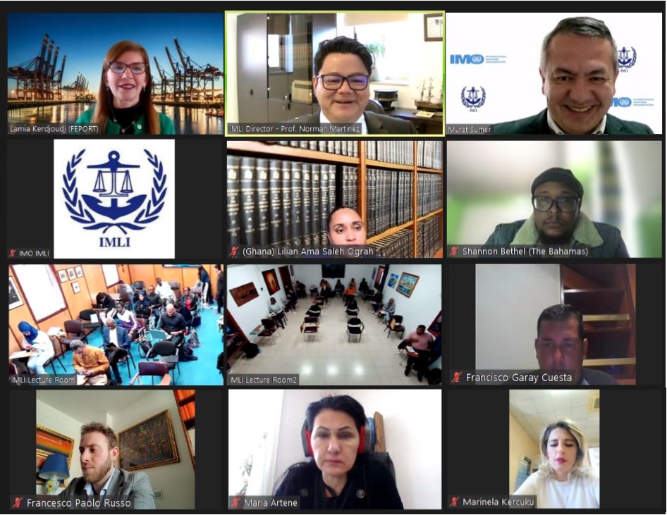 IMOIMLI's tweet photo. Now@IMLI: Ms. Lamia Kerdjoudj-Belkaid (Secretary General of FEPORT) delivering an online lecture entitled “The Relationship between Shipowners and Ports” to Class of 22-23
#IMLI #FEPORT #closerlinks #capacitybuilding #serving_the_rule_of_international_maritime_law #LongLiveIMLI https://t.co/1wHISlsOtD