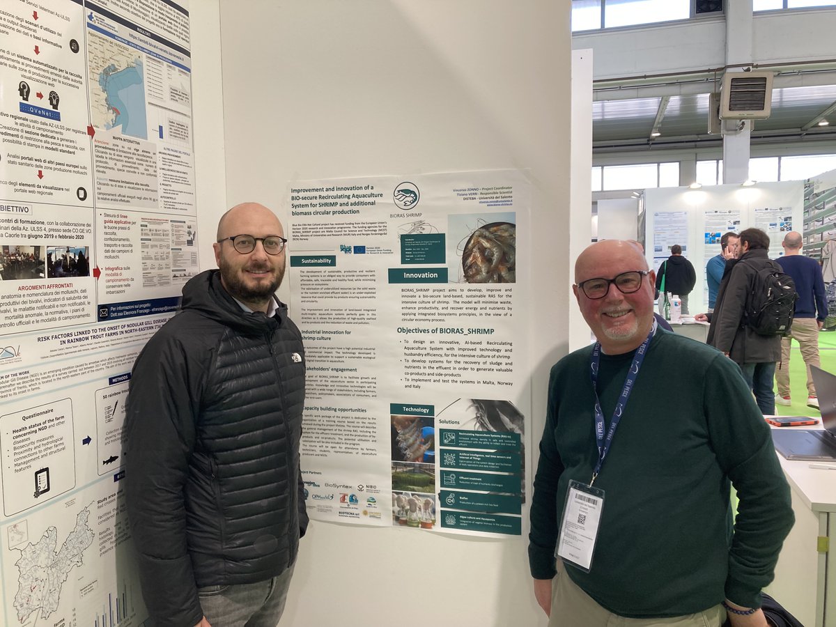 BIORAS_SHRIMP's tweet photo. 📢 We were part of the international conference #AQUAFARM in Italy (Feb 15 &amp; 16)
💡 Our coordinator was invited to the Session “Technologies and Solutions for a more sustainable fish farming”, where the #BIORAS_SHRIMP project was presented!
#bluebioeconomy #bluebiocofund #bluebio https://t.co/roYpvialE4