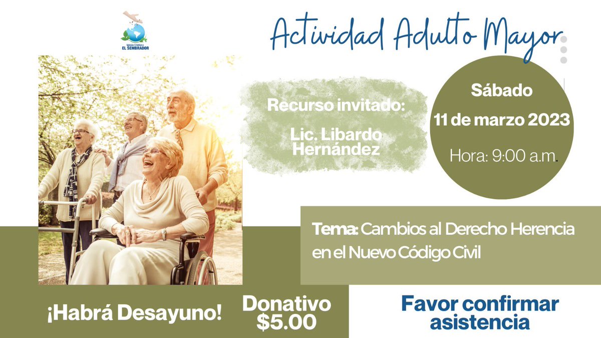 LibardoPresTA's tweet photo. ¿Quieres evitar riñas entre tu herederos y dejar todo en orden para cuando te toque cruzar el puente? Te invito a esta presentación. Iglesia Cristiana El Sembrador en la urbanización Santiago Iglesias https://t.co/NALxonrvhY