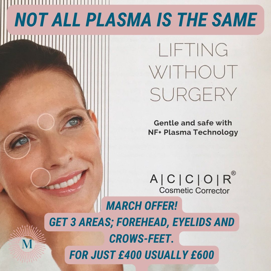 MARCH OFFER! Get 3 areas; Forehead, eyelids and crows-feet for just £400 usually £600.

Book now 01622 758635

#plasmatreatments #plasma #skintightening #eyelids 
#softfacelift #throatlift #wrinklereduction