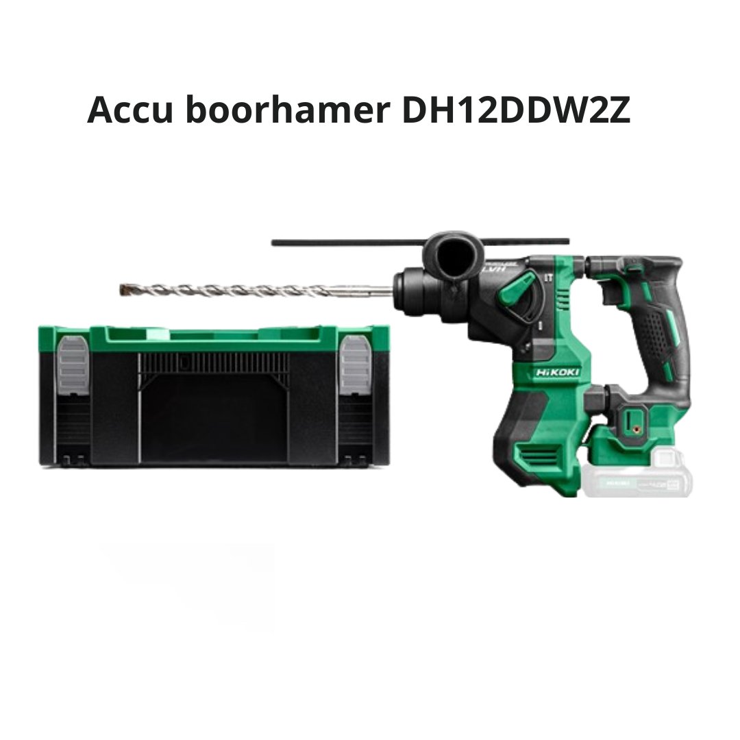 De koolborstelloze 12V accu SDS-plus boorhamer DH12DDW2Z van HiKOKI is zeer compact, licht in gewicht en heeft een hoge boorsnelheid. #HiKOKI #hikokipowertoolsnl #boorhamer