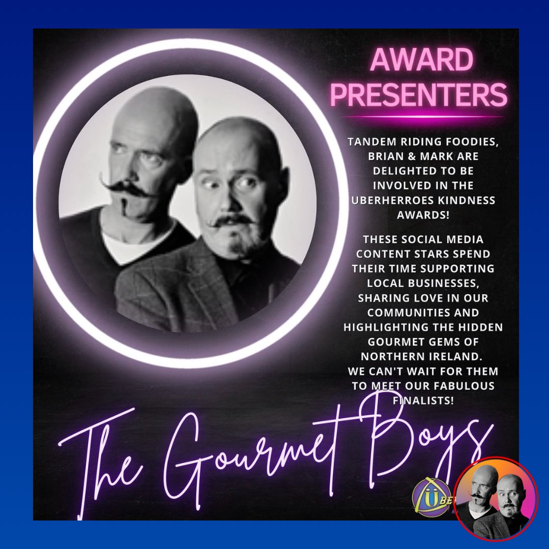 thegourmetboys's tweet photo. What a privilege to be asked to present an award at the Uber Heroes Awards this year. We can wait. Thank you.  @UberheroesNI 
#UberheroesKindnessAwards
#TheKindnessEffect #uberheroes #hopelife #ni #mentalhealthcharity #earlyintervention https://t.co/MuJri8mGH5