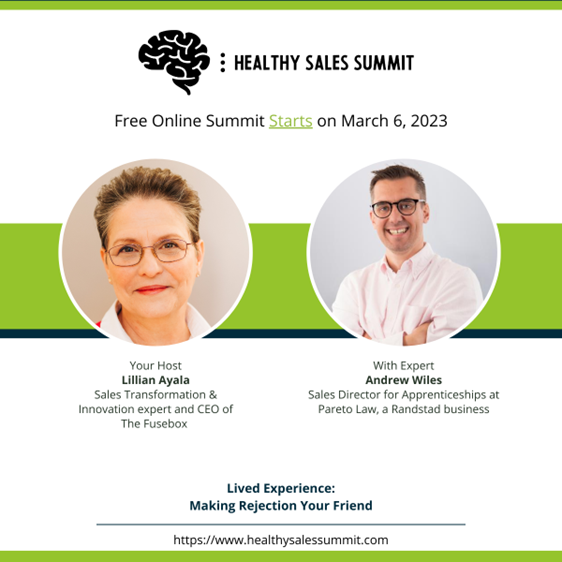 pareto_law's tweet image. Want to learn how you can build resilience and make rejection your friend?

Join us at 3pm today for an interview with Andy Wiles so you can realise your potential at work.

lnkd.in/e9FTCcww

#buildresilience #realiseyourpotential #healthysalessummit