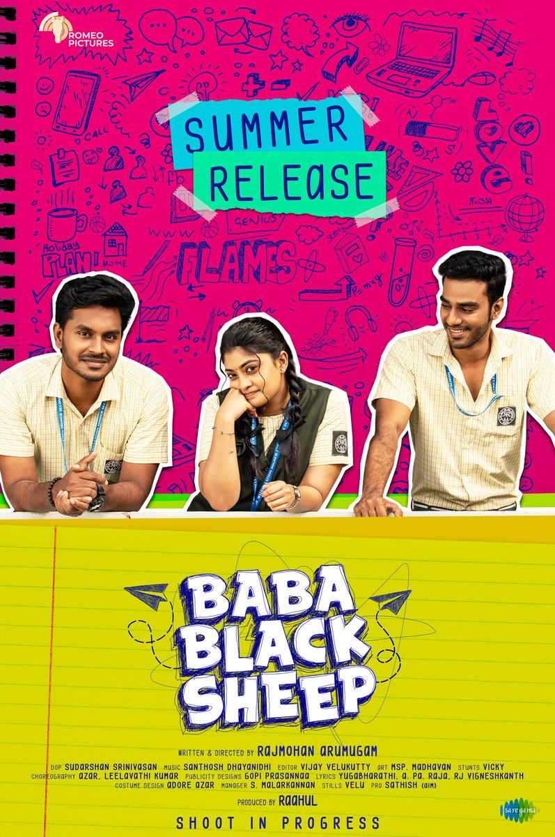 mimearun's tweet photo. Here is the first look of #BabaBlackSheep - a fun filled school drama coming up for summer 2023 🎒
Produced by #RomeoPictures @mynameisraahul
Written and directed by @imrajmohan 
@BlackSheepTamil @RjVigneshkanth @Ammu_Abhirami @DhayaSandy @dop_sudarshan @editorvijay @MadhavanArt https://t.co/TB8Cg0aGBb