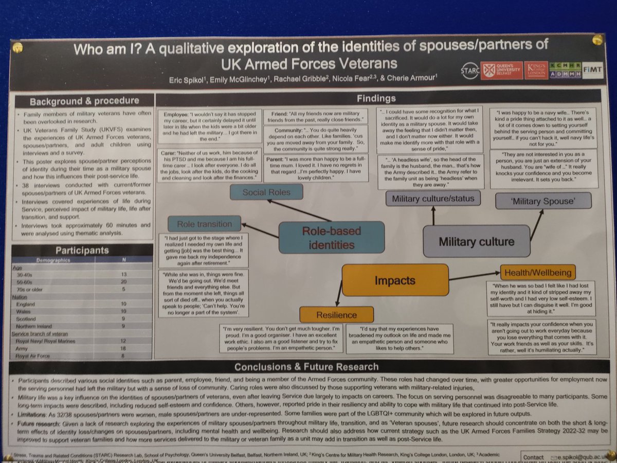 The UK Veterans Family Study (@vet_families) on Twitter photo Interested in some of our preliminary findings? We're here at the <a href="/kcmhr/">King's Centre for Military Health Research</a> Veterans Health Conference, exploring identity in spouses/intimate partners of UK Veterans: Interested in some of our preliminary findings? We're here at the <a href="/kcmhr/">King's Centre for Military Health Research</a> Veterans Health Conference, exploring identity in spouses/intimate partners of UK Veterans: