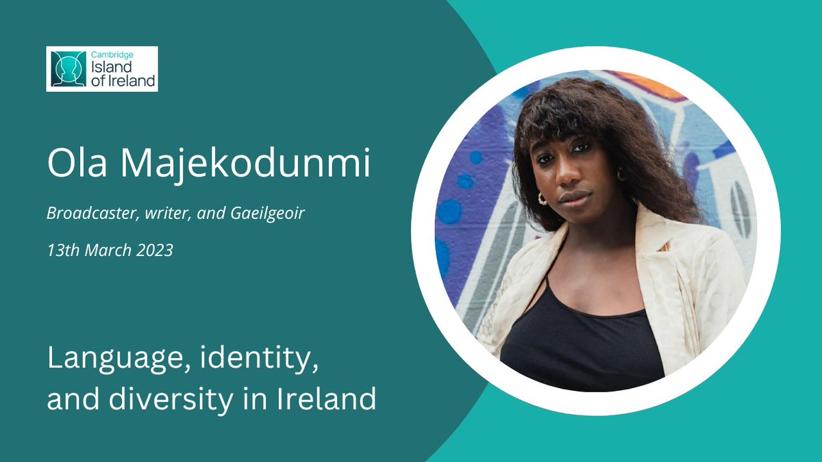 We're back next Monday! Join us on the 13th March at 6pm on Zoom as <a href="/olamajekodunmi1/">Ola Majekodunmi</a> discusses 'Language, identity, and diversity in Ireland' with <a href="/iwatsonucd/">Iarfhlaith Watson</a>. 

Registration now open ➡️ bit.ly/3kQOiLw