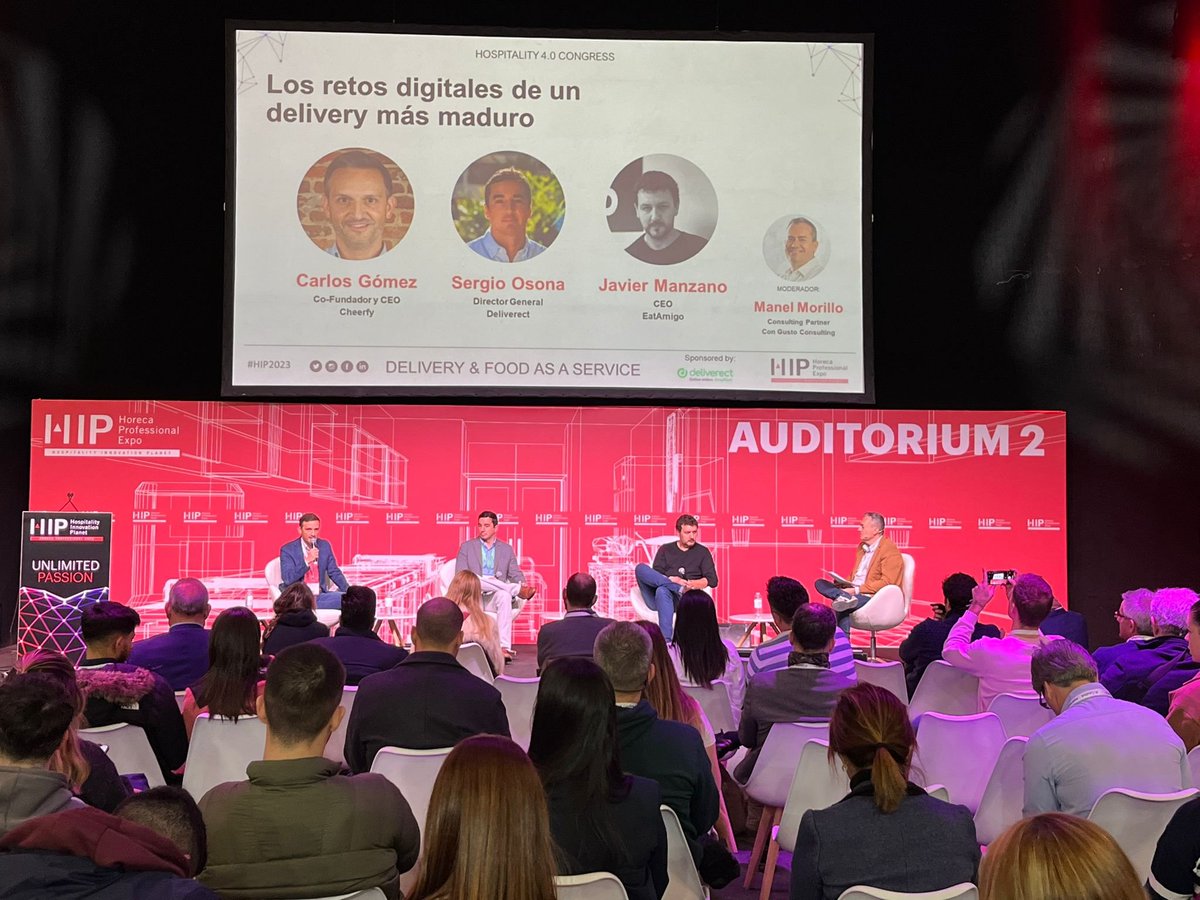 Descubre los retos digitales de un delivery más maduro junto a Carlos Gómez de <a href="/Cheerfy/">Cheerfy</a>, Sergio Osona de <a href="/Deliverect_com/">Deliverect</a> y Javier Manzano de EatAmigo en #HIP2023.

📍Auditorium 2