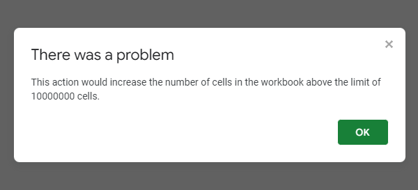 Story of my life! 

Too many charts or too many cells...